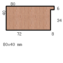 Buche-Bilderrahmenleiste, 80 mm breit, 40 mm hoch