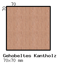 Profilskizze Mahagoni-Kantholz 70x70mm