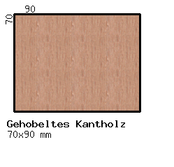 Ahorn-Kantholz 70x90mm, aus 2 durchgehenden Lamellen verleimt
