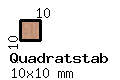 Ahorn-Quadratstab 10x10mm