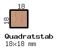 Buche-Quadratstab 18x18mm