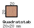 Nussbaum-Quadratstab 20x20mm