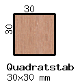 Kiefer-Quadratstab, 30x30mm