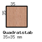 Wenge-Quadratstab 35x35mm