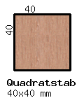 Teak-Quadratstab 40x40mm