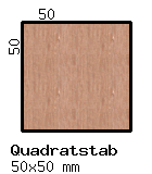 Nussbaum-Quadratstab 50x50mm, verleimt