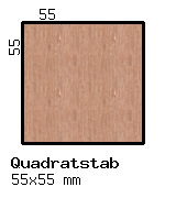 Buche-Quadratstab 55x55mm