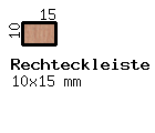 Birke-Rechteckleiste 10x15 mm