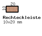 Ahorn-Rechteckleiste 10x20 mm