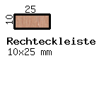 Teak-Rechteckleiste 10x25 mm