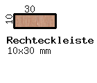 Ahorn-Rechteckleiste 10x30 mm