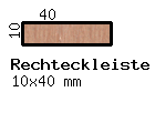 Birke-Rechteckleiste 10x40 mm