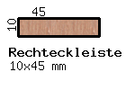 Birke-Rechteckleiste 10x45 mm