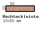 Ahorn-Rechteckleiste 10x50 mm