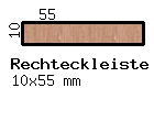 Birke-Rechteckleiste 10x55 mm