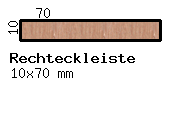 Eiche-Rechteckleiste 10x70 mm