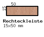Ahorn-Rechteckleiste 15x50 mm