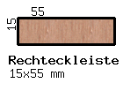 Birke-Rechteckleiste 15x55 mm
