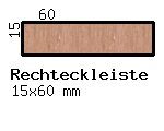 Teak-Rechteckleiste 15x60mm
