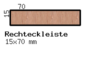 Esche-Rechteckleiste 15x70 mm