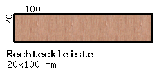 Esche-Rechteckleiste 20x100mm