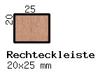 Kiefer-Rechteckleiste 20x25 mm