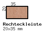 Nussbaum-Rechteckleiste 20x35 mm