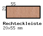 Birke-Rechteckleiste 20x55 mm