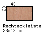 Teak-Rechteckleiste 23x43 mm