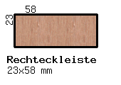 Teak-Rechteckleiste 23x58 mm