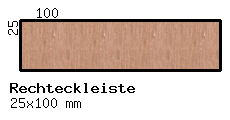 Esche-Rechteckleiste 25x100 mm