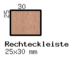 Teak-Rechteckleiste 25x30 mm