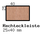 Erle-Rechteckleiste 25x40 mm