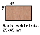Ahorn-Rechteckleiste 25x45 mm