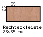 Esche-Rechteckleiste 25x55 mm