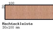Kiefer-Rechteckleiste 30x100 mm