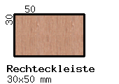 Robinie-Rechteckleiste 30x50 mm