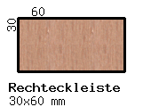 Kiefer-Rechteckleiste 30x60 mm