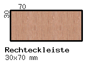Birke-Rechteckleiste 30x70 mm