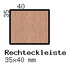 Birke-Rechteckleiste 35x40 mm
