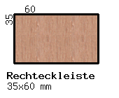 Buche-Rechteckleiste 35x60mm