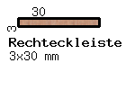 Buche-Rechteckleiste 3x30 mm