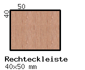 Ahorn-Rechteckleiste 40x50 mm