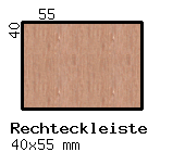 Erle-Rechteckleiste 40x55 mm