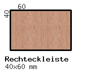 Robinie-Rechteckleiste 40x50 mm