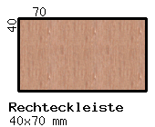 Eiche-Rechteckleiste 40x70 mm