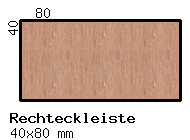 Kiefer-Rechteckleiste 40x80 mm