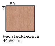 Buche-Rechteckleiste 44x50 mm