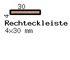Birke-Rechteckleiste 4x30 mm