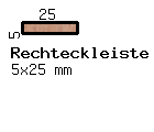 Teak-Rechteckleiste 5x25 mm